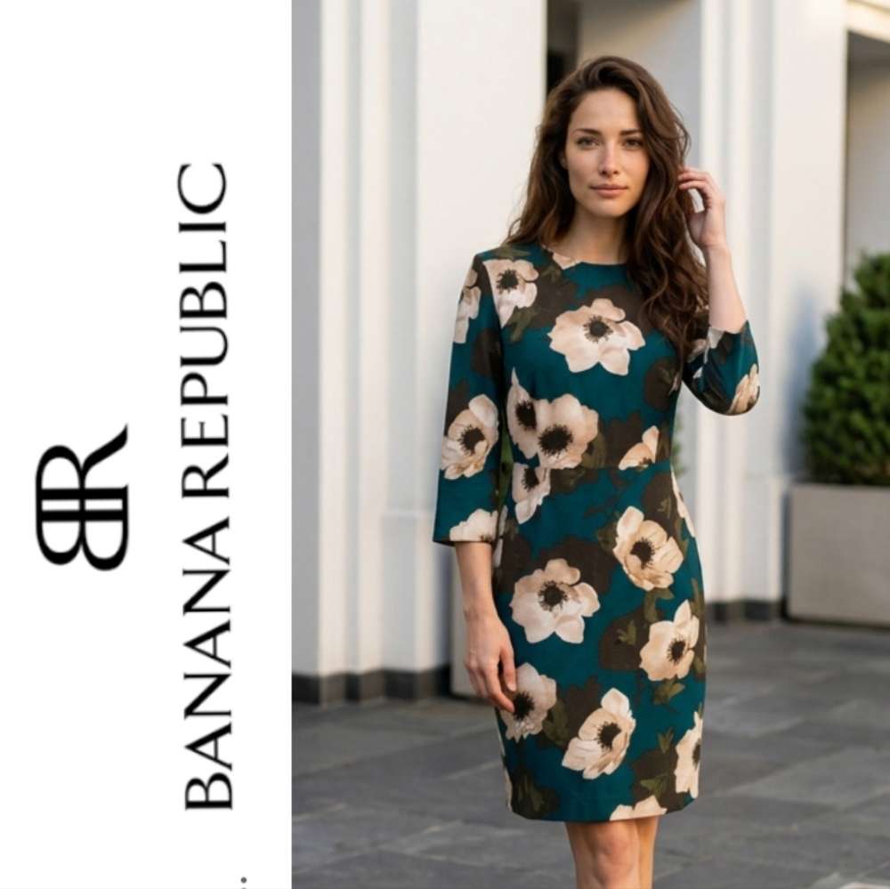 Banana Republic Long Sleeve Floral Print Dress